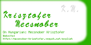 krisztofer mecsnober business card